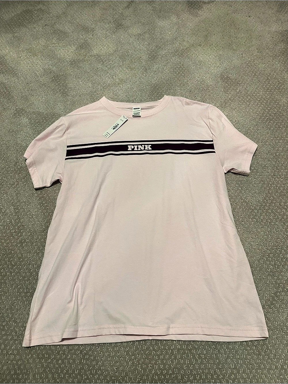 PINK Striped Short Sleeve Tee in Size Small NWT